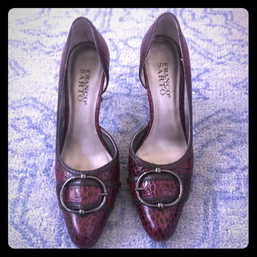 Franco Sarto faux animal skin heel